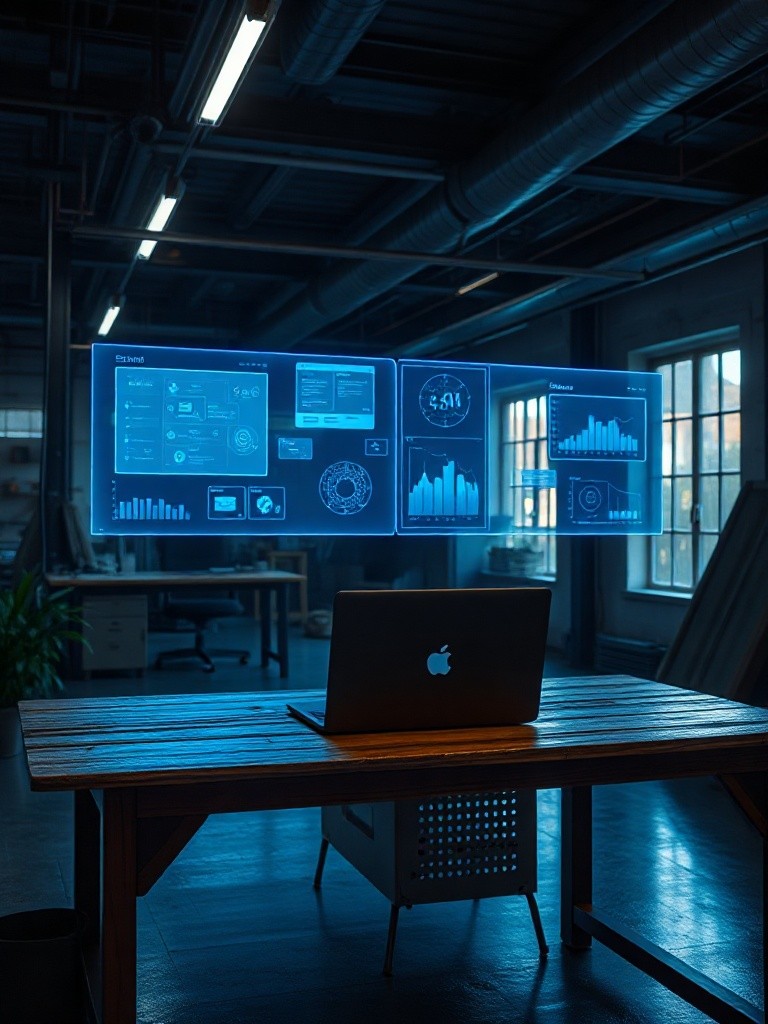 A futuristic workspace in an old industrial building in Děčí
