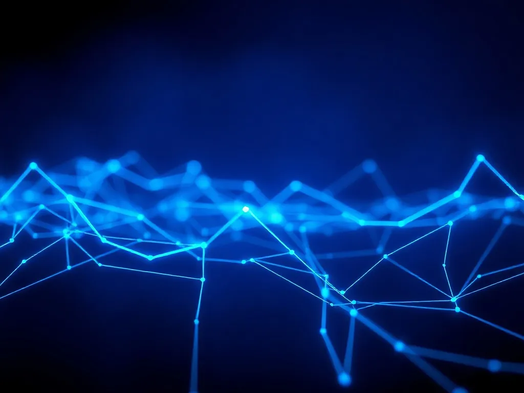 High-tech digital abstract background with cyan glowing neur
